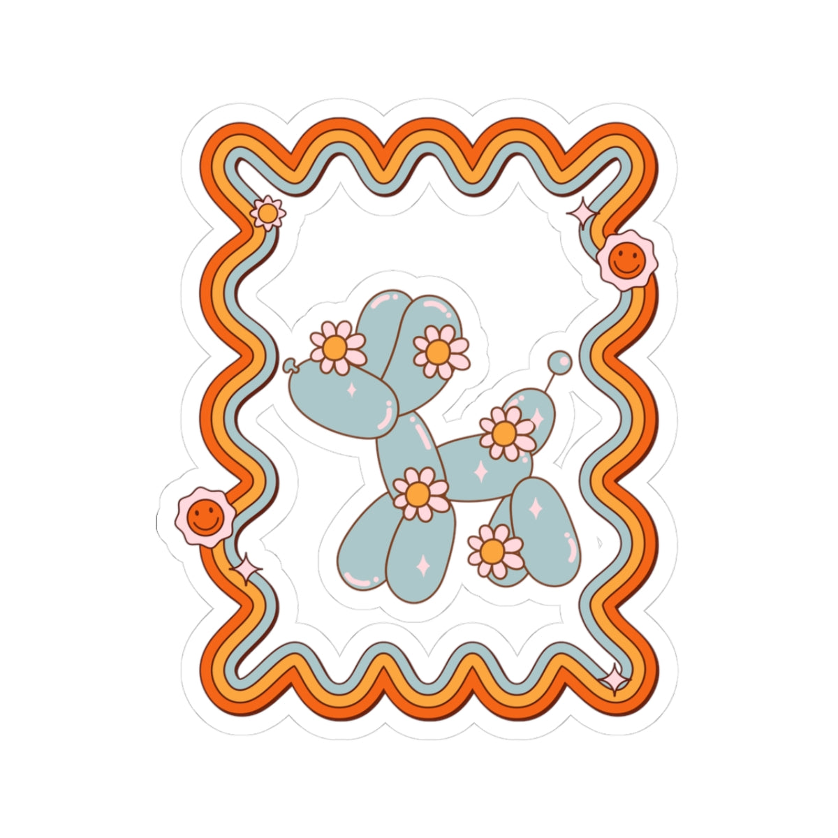 Retro styled balloon dog sticker