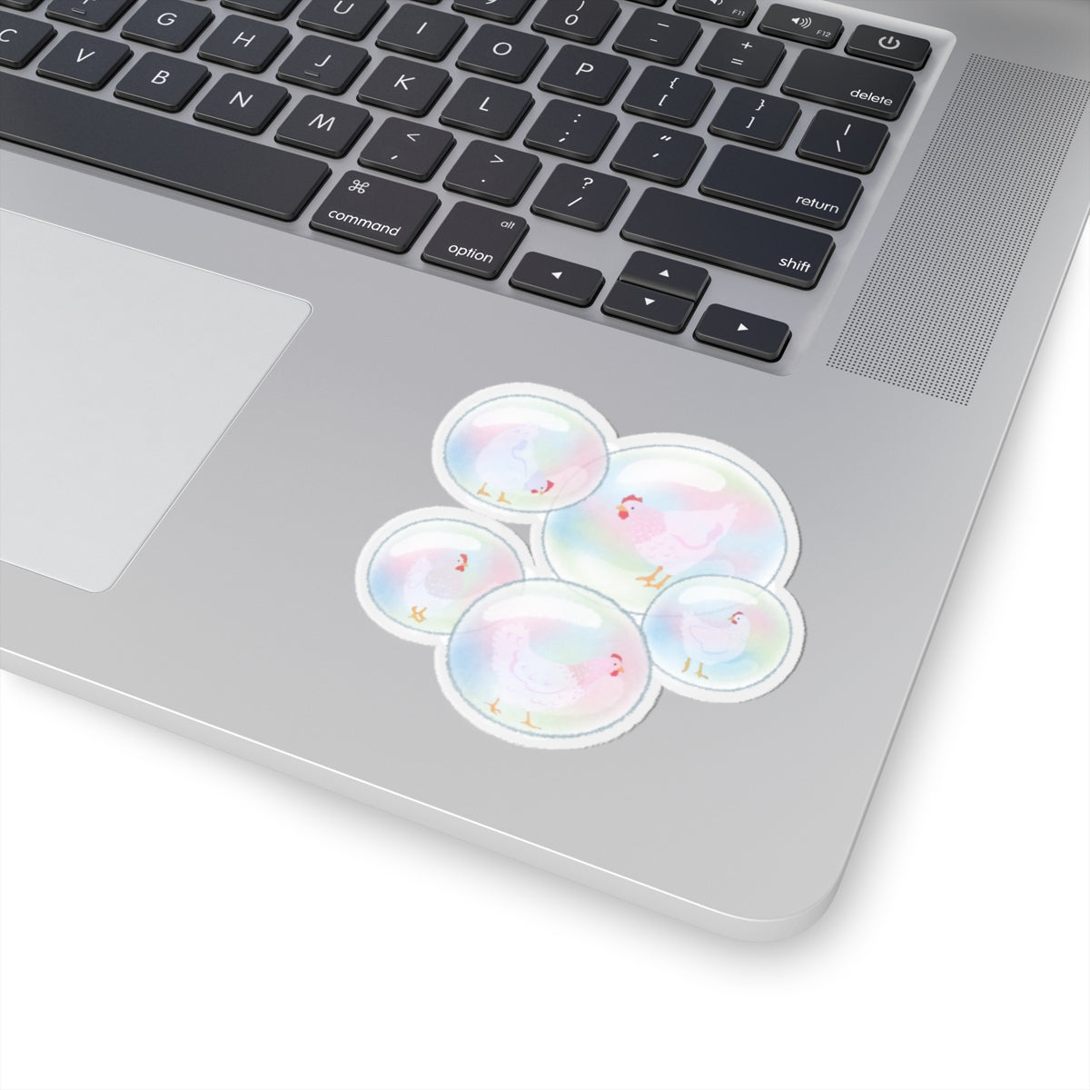 chickens in bubbles  sticker