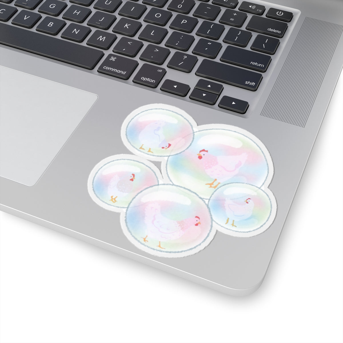 chickens in bubbles  sticker
