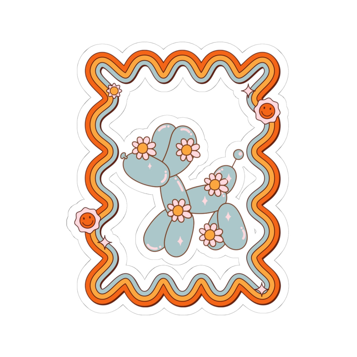 Retro styled balloon dog sticker